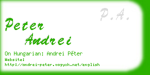 peter andrei business card